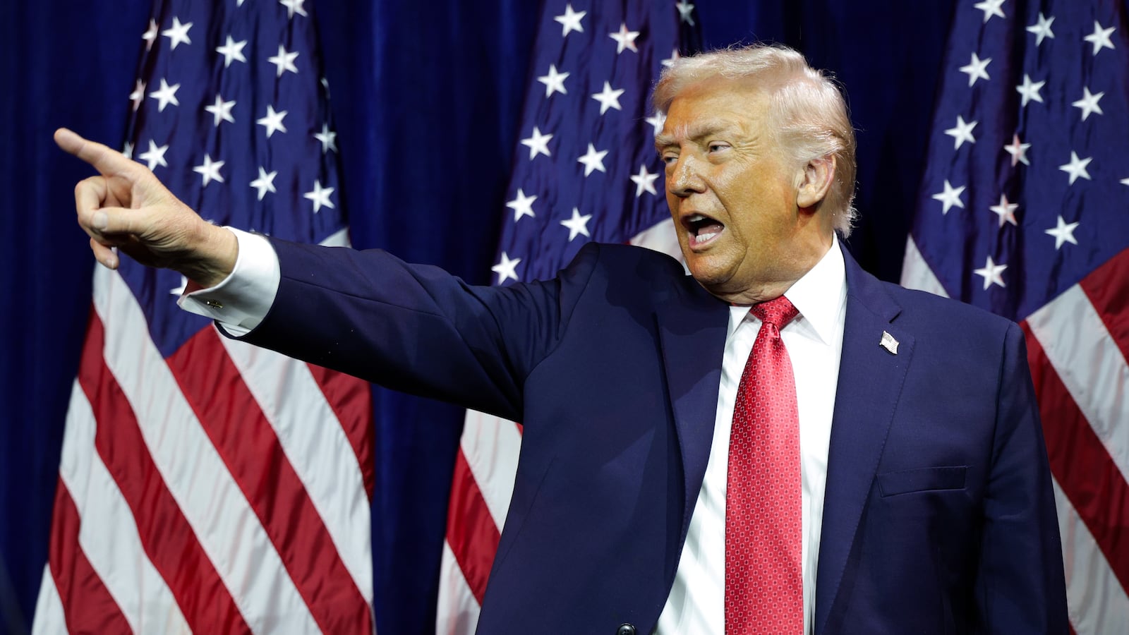 WASHINGTON, DC - JANUARY 06: U.S. President Donald Trump departs after speaking during a House Republican retreat at The John F. Kennedy Center for the Performing Arts on January 06, 2026 in Washington, DC. House Republicans will discuss their 2026 legislative agenda at the meeting. (Photo by Alex Wong/Getty Images)