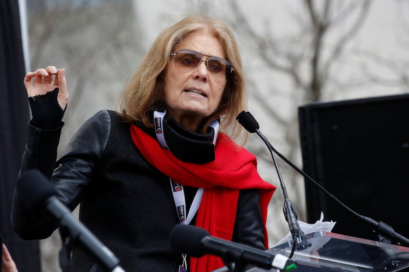 Gloria Steinem speaks at the Women's March in Washington, on January 21, 2017.