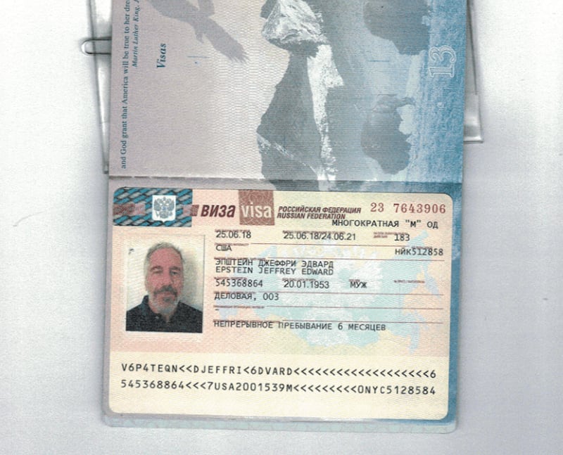 Jeffrey Epstein's Russian visa