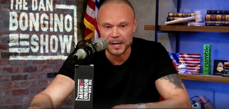 Dan Bongino on the set of his self-titled show.