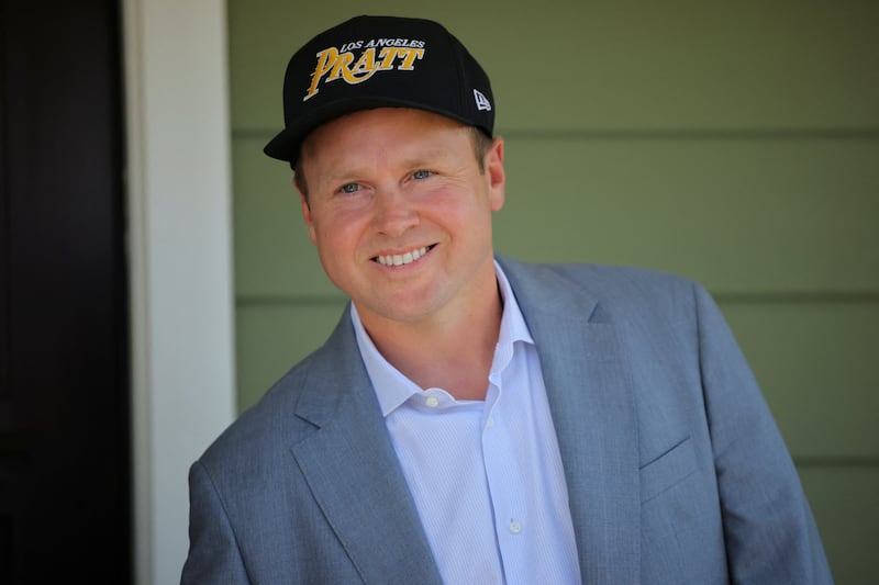 Spencer Pratt smiles as he holds a community event while campaigning for mayor of Los Angeles before the upcoming primary election in Los Angeles, California, U.S., May 31, 2026
