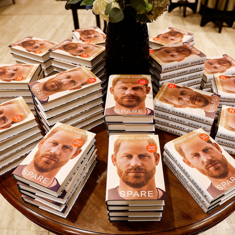 Copies of Britain's Prince Harry's autobiography 'Spare' are displayed at Waterstones bookstore, in London, Britain January 10, 2023.
