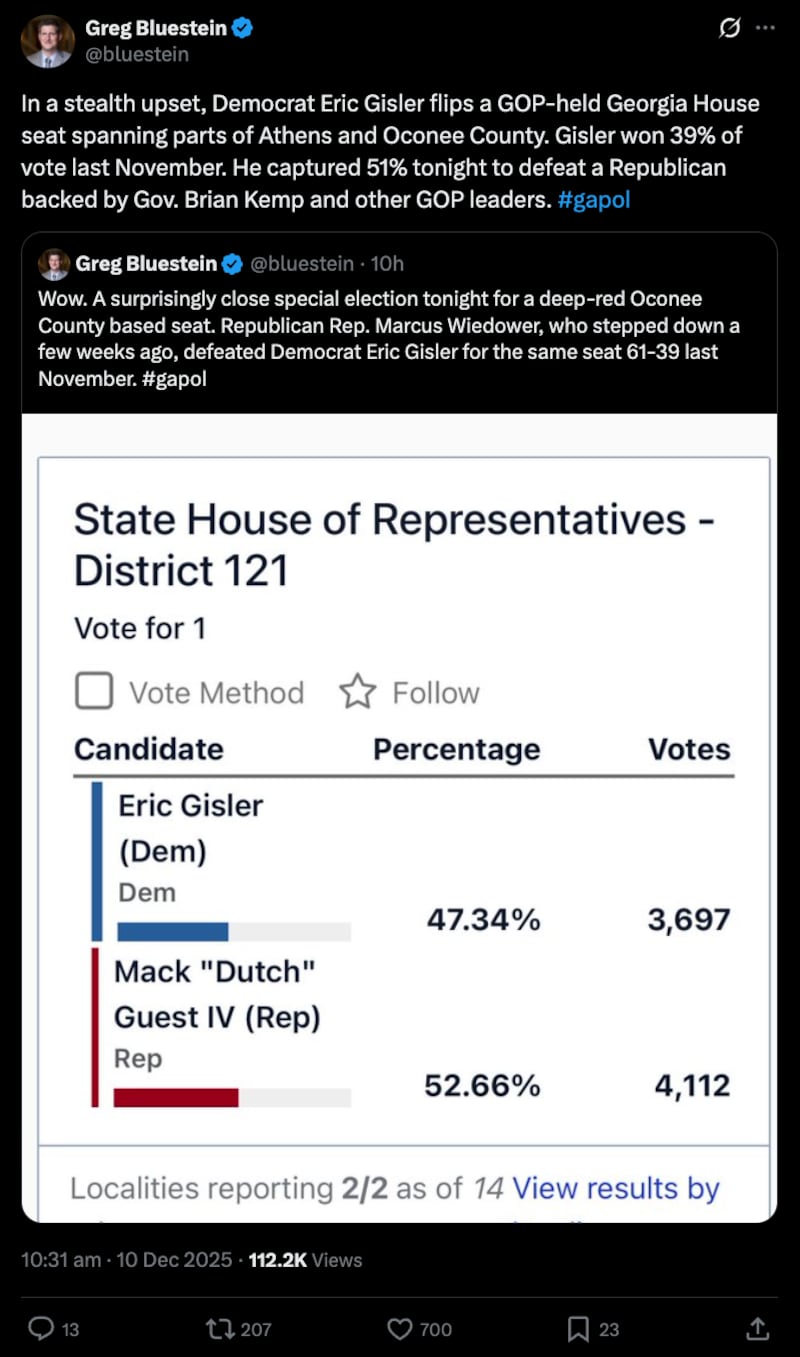 Greg Bluestein X post