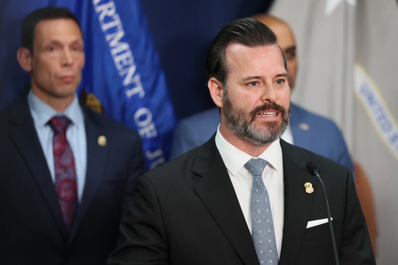 U.S. Attorney for the Southern District of Florida Jason A. Reding Quiñones speaks during a press conference at the U.S. Attorney’s Office on August 25, 2025 in the Brooklyn Heights neighborhood of the Brooklyn borough in New York City.