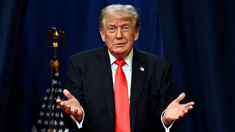 President Donald Trump arrives to speak at The Villages Charter School on May 01, 2026 in The Villages, Florida.