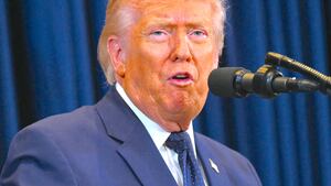 President Donald Trump speaks during a press conference at Trump National Doral in Miami, Florida, on March 9, 2026.