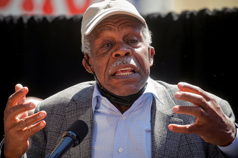 Actor Danny Glover speaks during a Stop Asian Hate rally in the Chinatown section of Manhattan in New York City on May 27, 2021.