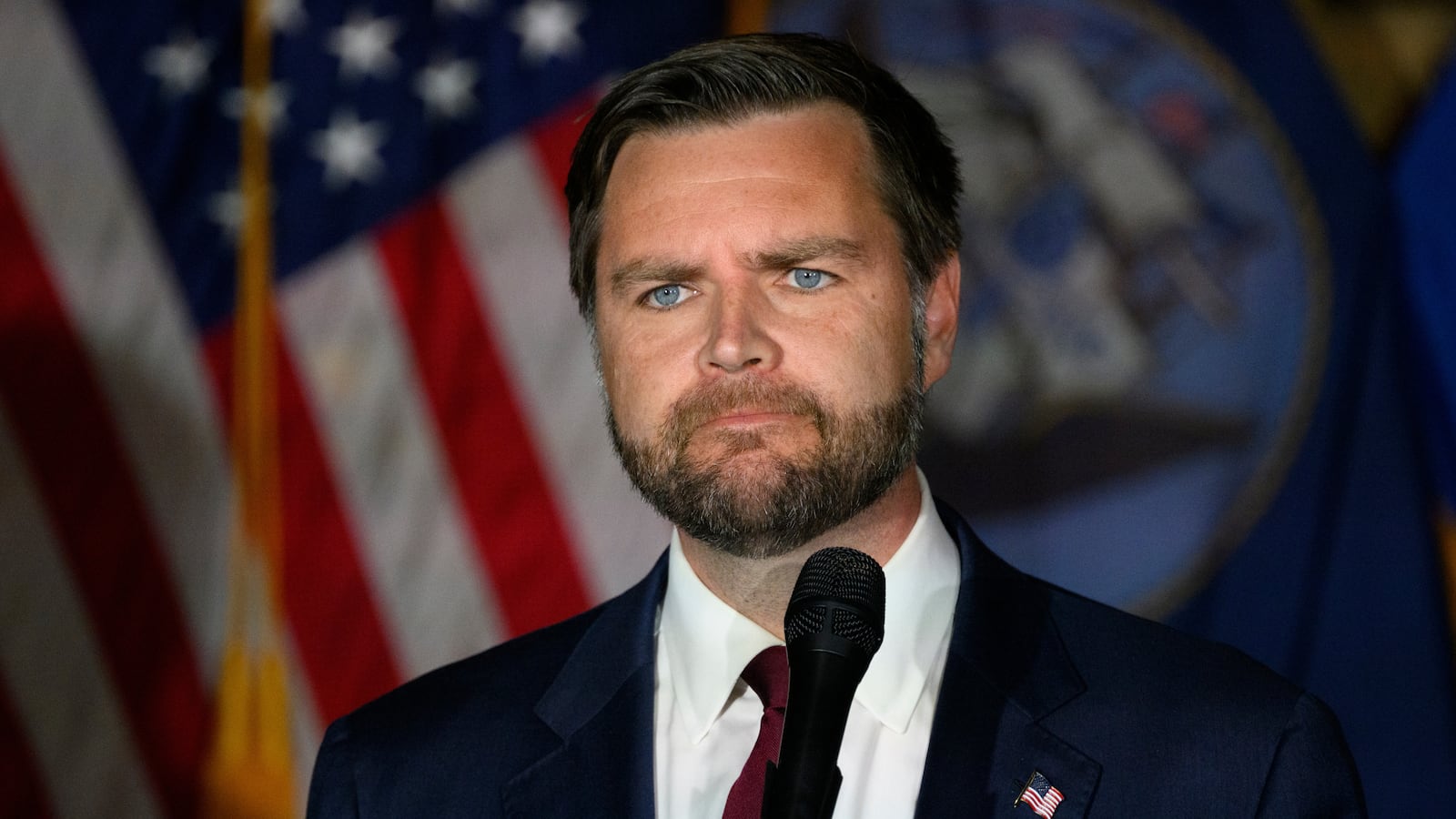 JD Vance speaks at a campaign rally at VFW Post 92 on August 15, 2024 in New Kensington, Pennsylvania.