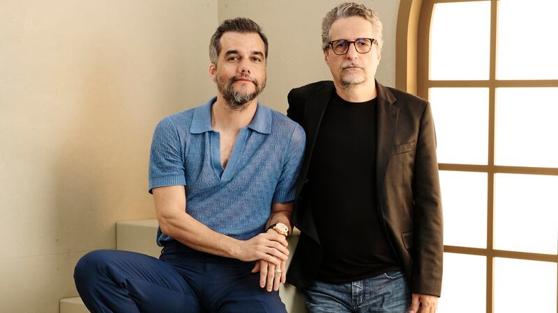(L-R) Wagner Moura and Kleber Mendonça Filho during the Toronto International Film Festival at InterContinental Toronto Centre on Sept. 6, 2025 in Toronto, Ontario.