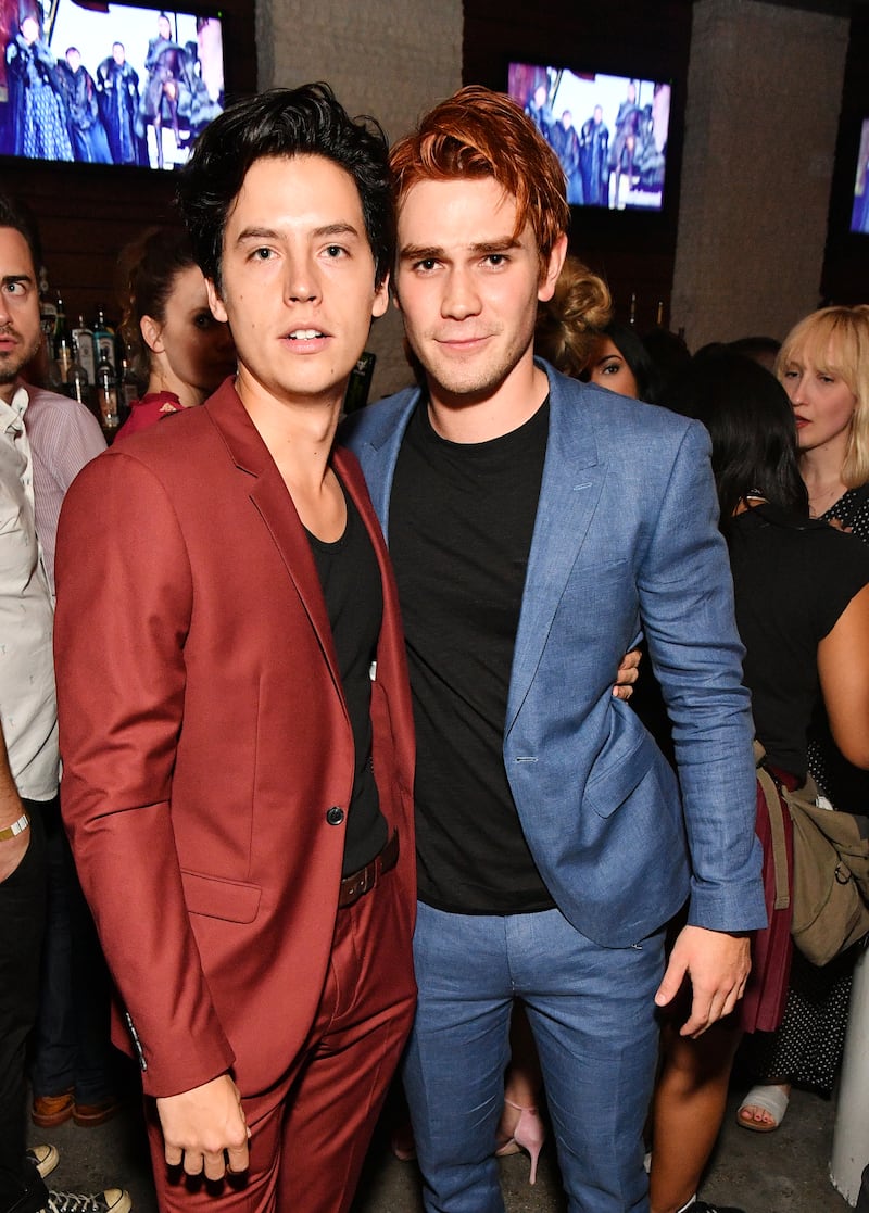SAN DIEGO, CA - JULY 22: Cole Sprouse and K.J. Apa at Entertainment Weekly's annual Comic-Con party in celebration of Comic-Con 2017 at Float at Hard Rock Hotel San Diego on July 22, 2017 in San Diego, California. (Photo by Dia Dipasupil/Getty Images for Entertainment Weekly)