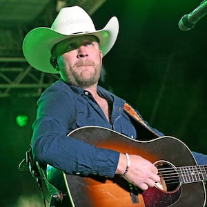 LOUISVILLE, KENTUCKY - AUGUST 21: Justin Moore performs during day 7 of the Kentucky State Fair at the Kentucky Fair & Exposition Center on August 21, 2024 in Louisville, Kentucky. (Photo by Stephen J. Cohen/Getty Images)