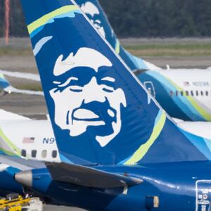 Alaska Airlines on the tarmac.