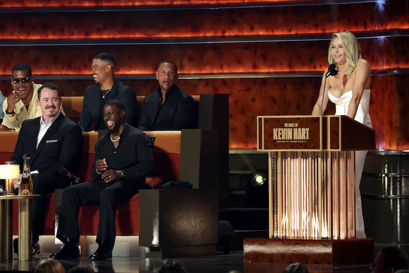 Chelsea Handler speaks onstage during Netflix Is A Joke Festival Presents: The Roast of Kevin Hart at The Kia Forum on May 10, 2026, in Inglewood, California.
