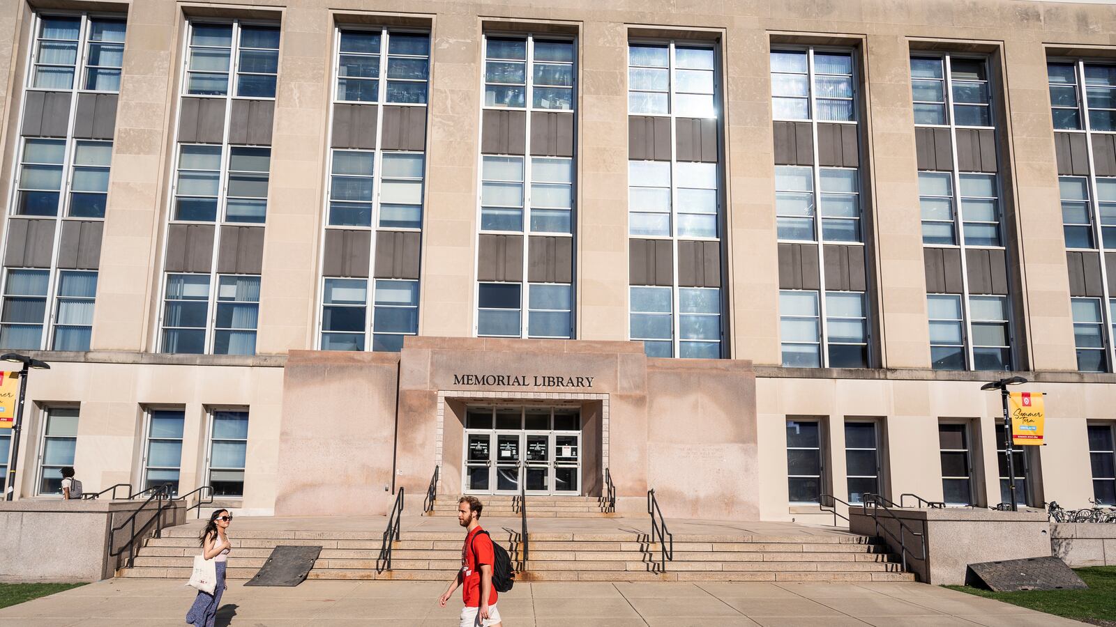 The University of Wisconsin-Madison campus Library Mall