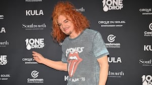 LAS VEGAS, NEVADA - MARCH 28: Carrot Top arrives at One Drop Foundation's “One Night for One Drop” at Hakkasan Nightclub at MGM Grand Las Vegas on March 28, 2026 in Las Vegas, Nevada. (Photo by Denise Truscello/Getty Images for One Drop Foundation)