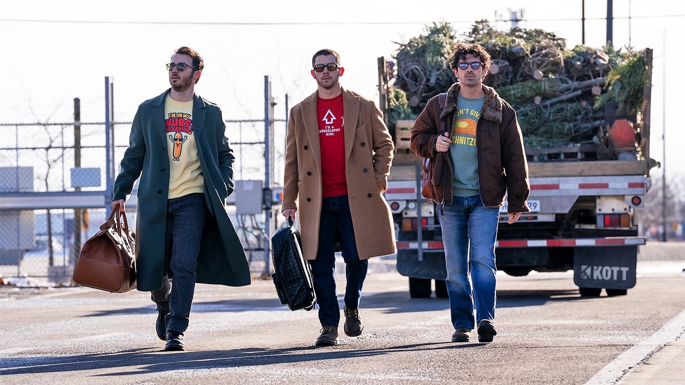 Kevin Jonas, Nick Jonas, and Joe Jonas in A Very Jonas Christmas.