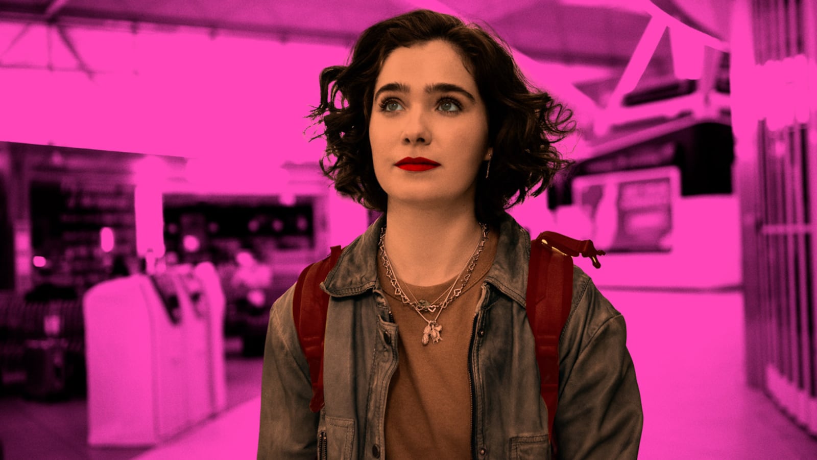 Photo illustration of Haley Lu Richardson in Love at First Sight