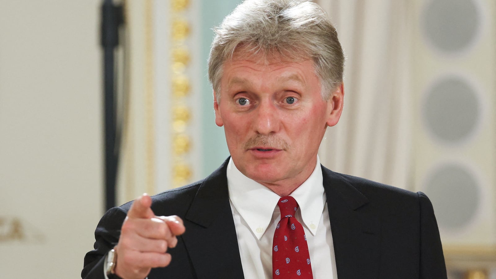 Kremlin spokesman Dmitry Peskov speaks before a press conference of Russian President Vladimir Putin following the Russia-Africa summit in Saint Petersburg, Russia, July 29, 2023.