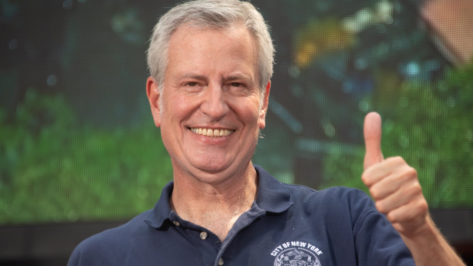 Mayor of New York City Bill de Blasio attends the "Hometown Heroes" Ticker Tape Parade on July 07, 2021 in New York, New York.