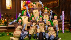 Alivia McCarthy, Beccy Benjamin, Ben Goffe, Mitchell Marione, Rusty Goffe, Ash Magic, Tiffany, Dane Noonan in Season 1 of Wonka's The Golden Ticket.