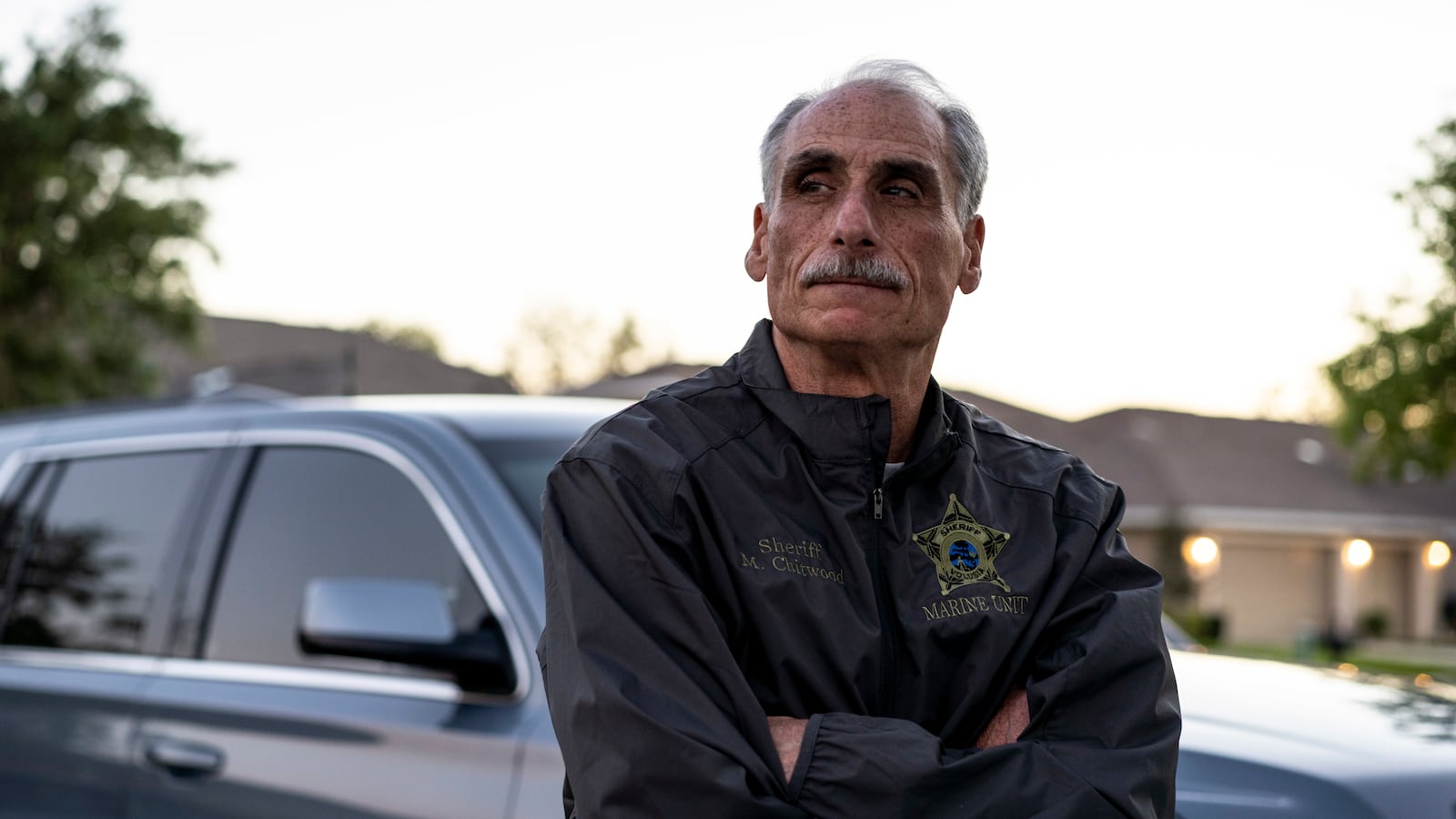 A photo of Volusia County Sheriff Mike Chitwood outside his home in Port Orange, Florida.