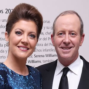 Norah O'Donnell and Geoff Tracy attend the 2022 Portrait Of A Nation Gala on November 12, 2022 in Washington, DC.