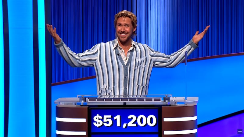 Ryand Gosling on 'Jeopardy!' as a promotion for his film 'Project Hail Mary'.