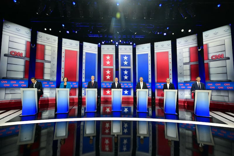 Democratic candidate Antonio Villaraigosa, Democratic candidate Katie Porter, Democratic candidate Tom Steyer, Republican candidate Steve Hilton, Republican candidate Chad Bianco, Democratic candidate Xavier Becerra and Democratic candidate Matt Mahan