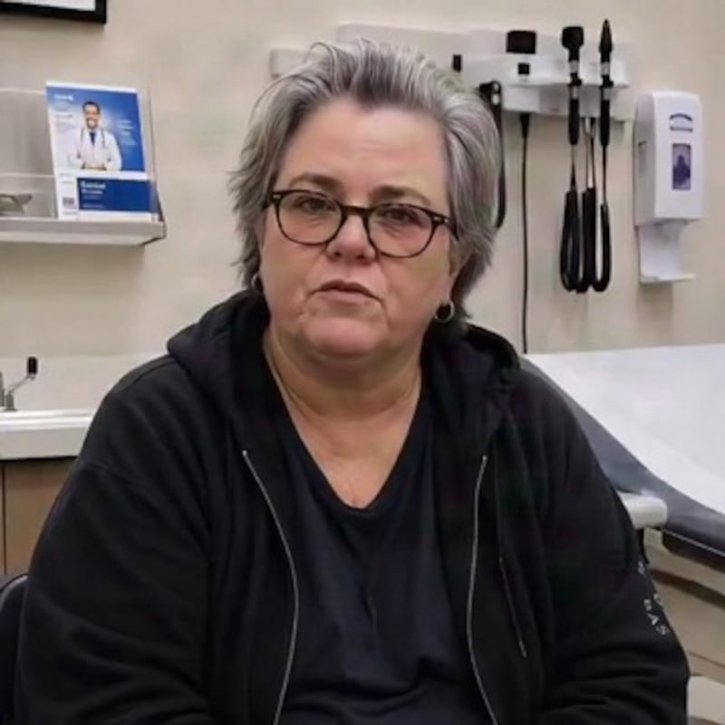A likeness of Rosie O'Donnell features prominently.