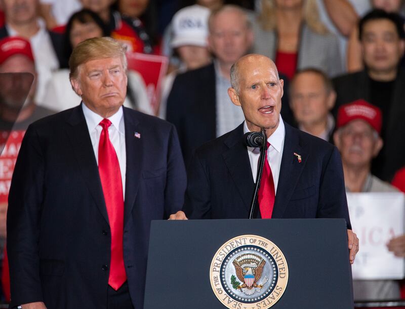 Trump campaigned in support of then-Florida Governor Rick Scott in his senatorial campaign in 2018.