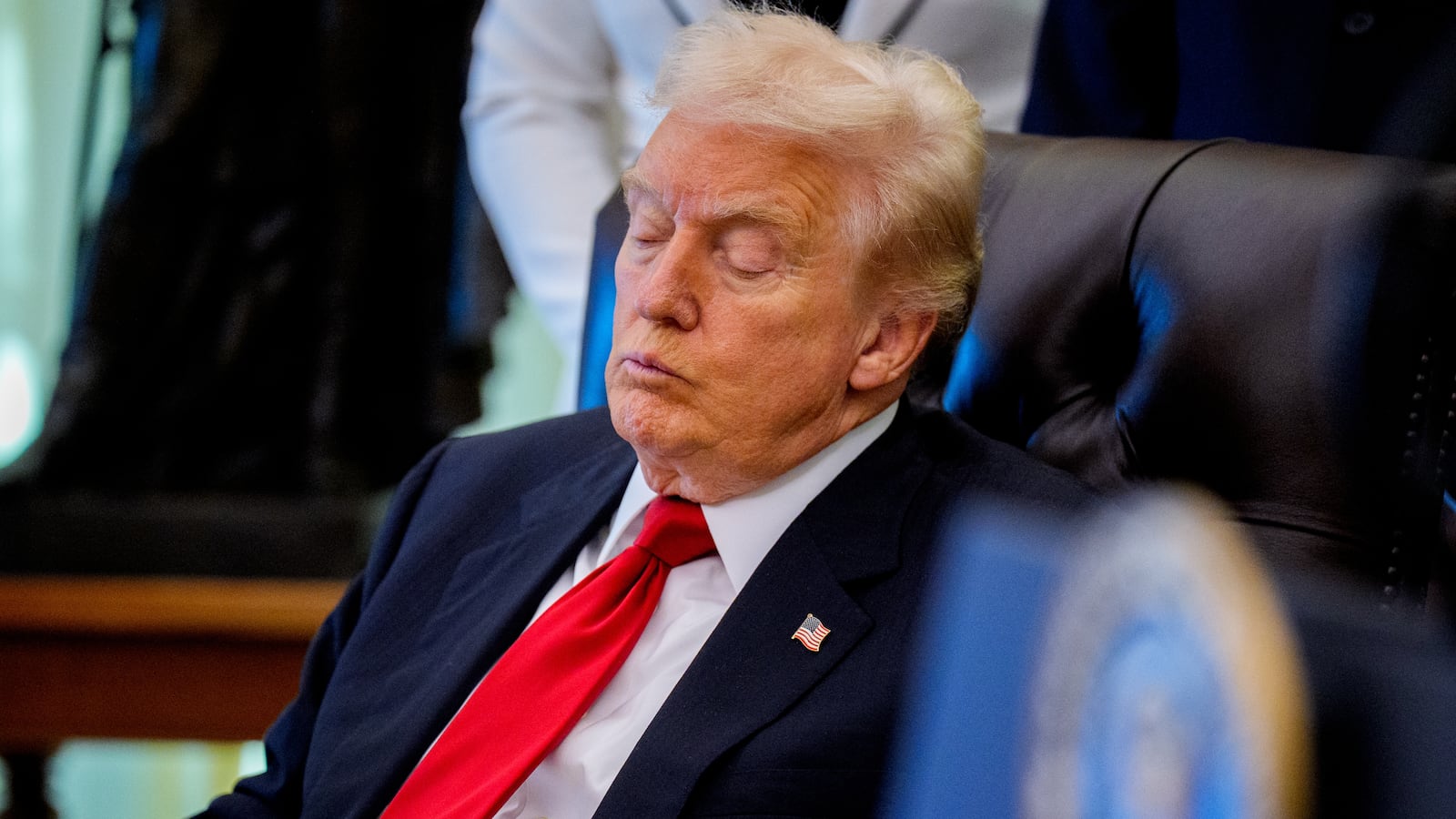 President Donald Trump appears at an event on lowering drug prices in the Oval Office at the White House on November 06, 2025 in Washington, DC.