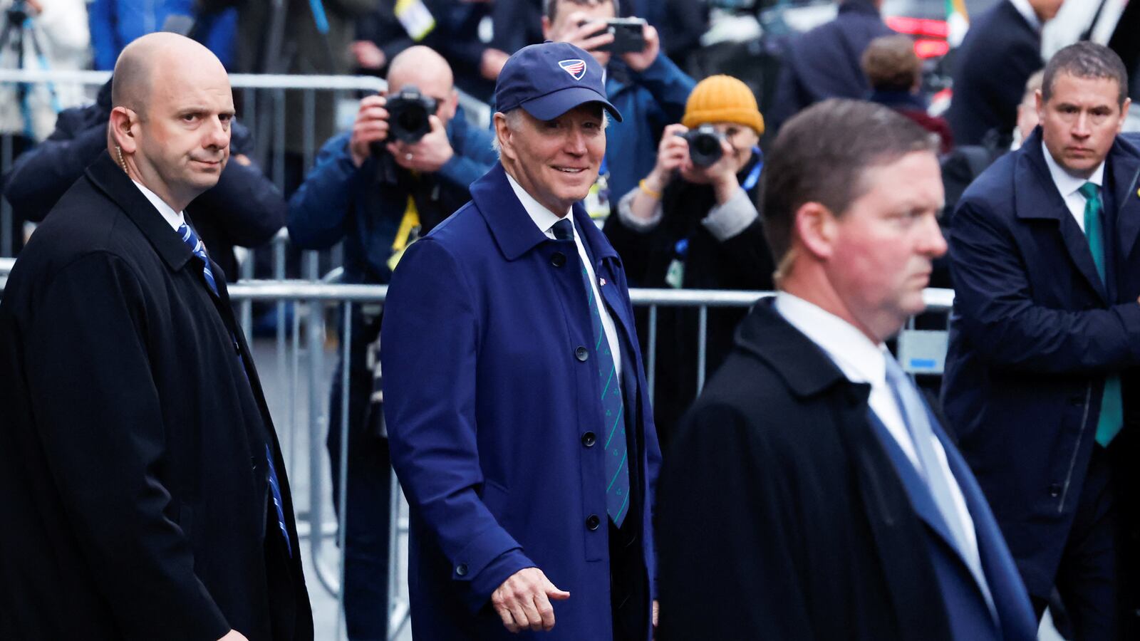 U.S. President Joe Biden walks in Dundalk, Ireland, April 12, 2023.