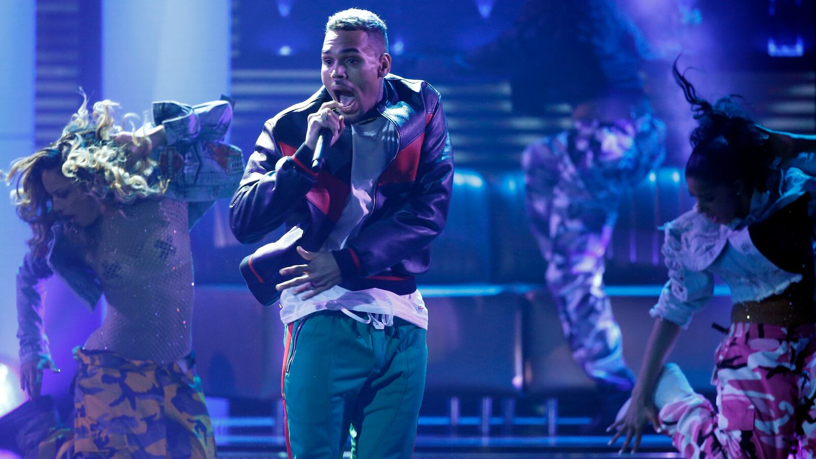 Chris Brown performs at the 2017 BET Awards, Los Angeles, California, June 25, 2017.