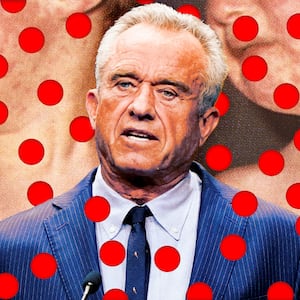 A photo illustration of Robert F. Kennedy, Jr and measles.
