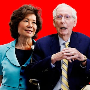 Elaine Chao and Mitch McConnell.