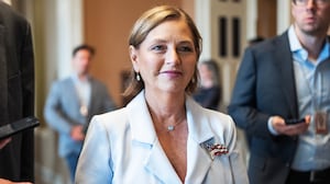 Sen. Darline Graham Nordone makes her way to a swearing in ceremony in the U.S. Capitol after she was sworn in on the Senate floor on Tuesday, July 14, 2026.