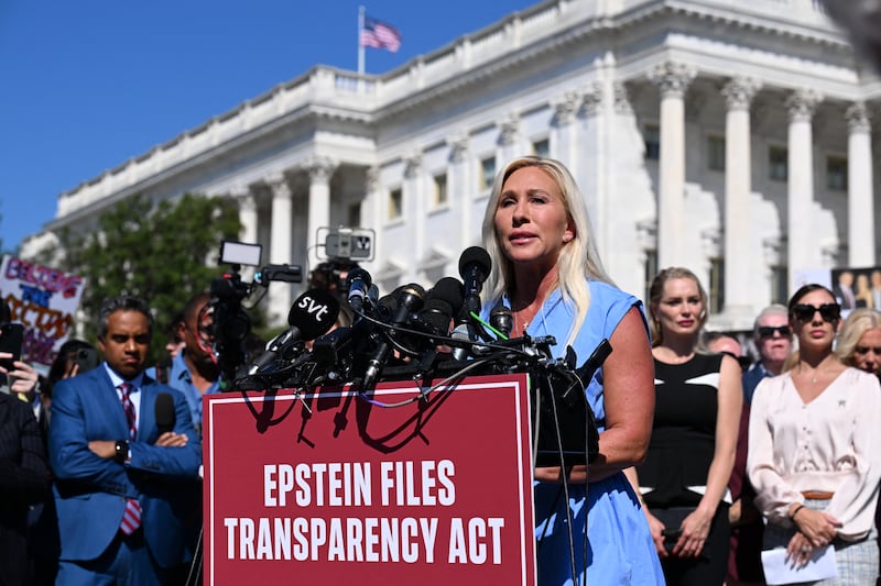 Greene and only three other Republicans have signed a discharge petition to force a vote on whether to call on the Justice Department to release more Epstein files.