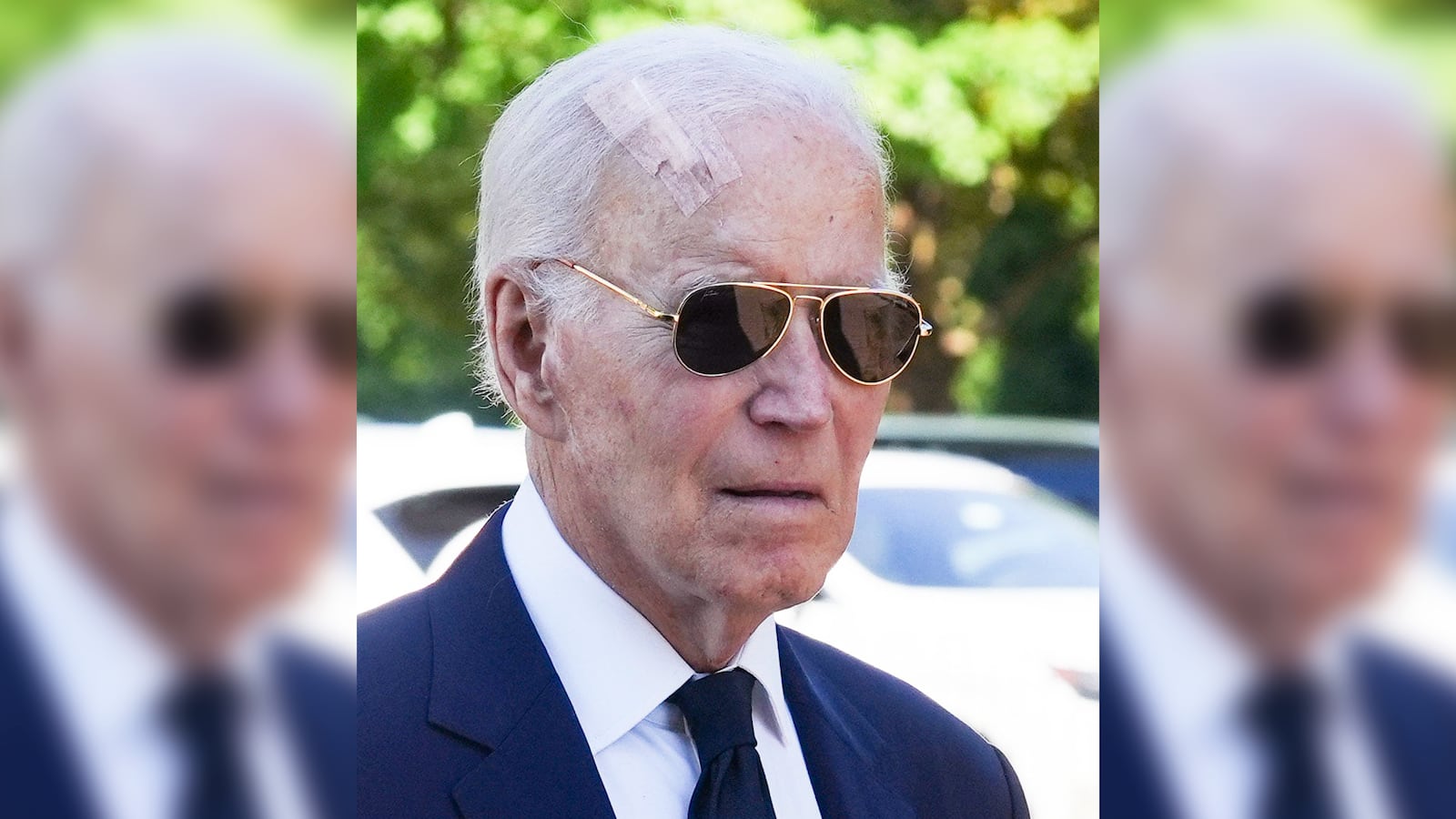 President Joe Biden arrives at the funeral for former governor and U.S. Representative Mike Castle at St. Joseph on the Brandywine Church in Greenville, August 22, 2025.