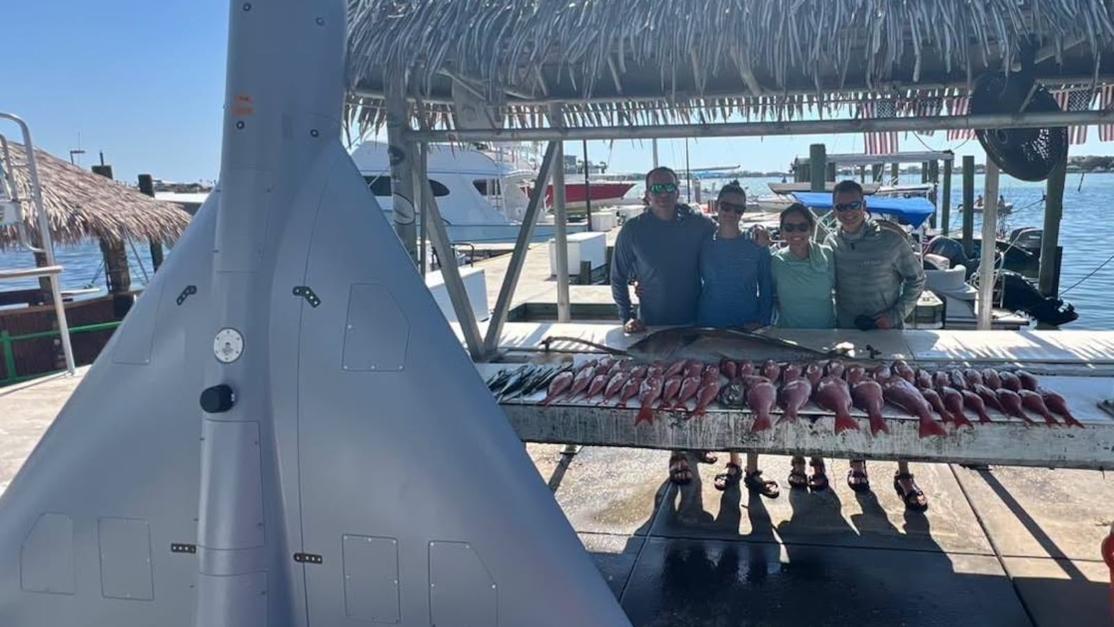 A large drone towers over the rest of the Hot Spots fishing haul.