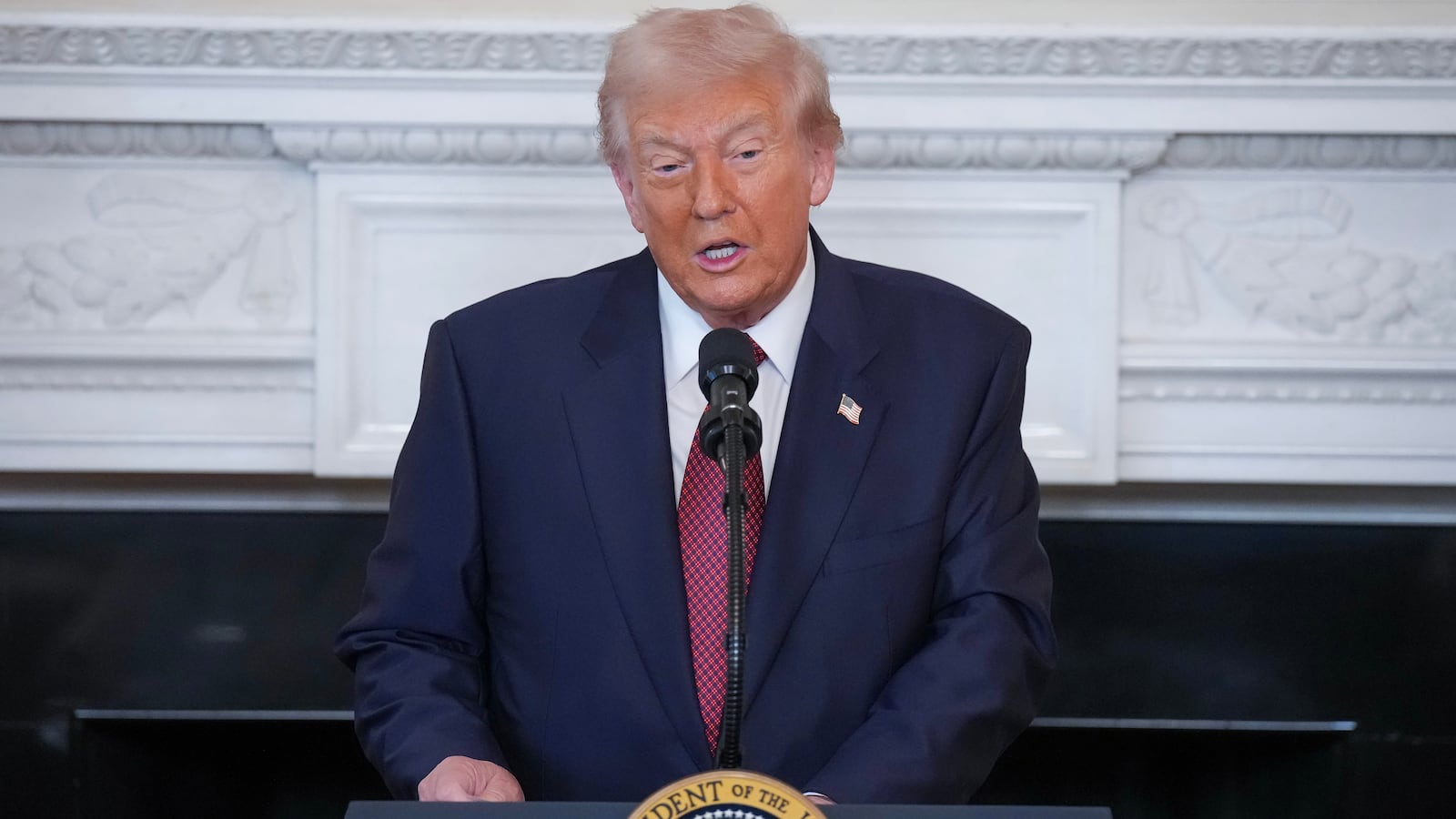 President Donald Trump urged Senate Republicans to end the filibuster during a breakfast in the State Dining Room of the White House on November 5, 2025.