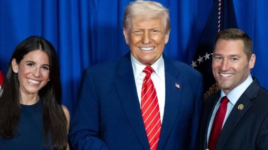 Fox News’ Brooke Singman, President Donald Trump and Rep. Guy Reschenthaler.