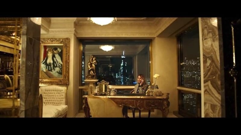 Melania telling her husband that she missed his big moment.