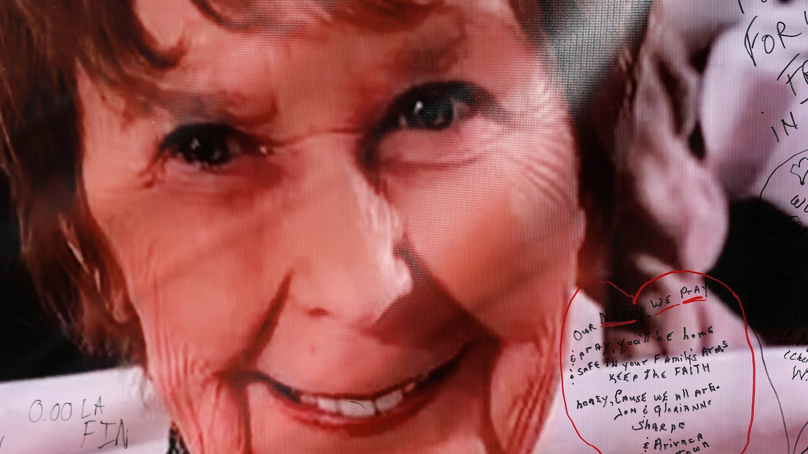 Notes are written on a photo of Nancy Guthrie during search for her.