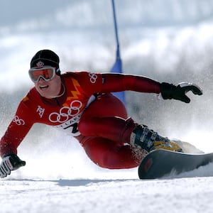 Canada's Ryan Wedding taking part in the  Salt Lake City Winter Olympic Games in 2002.