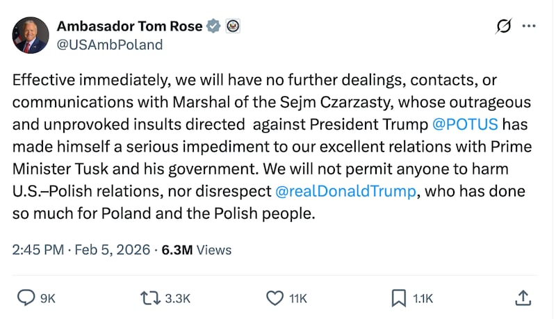 Tom Rose's X.com post.