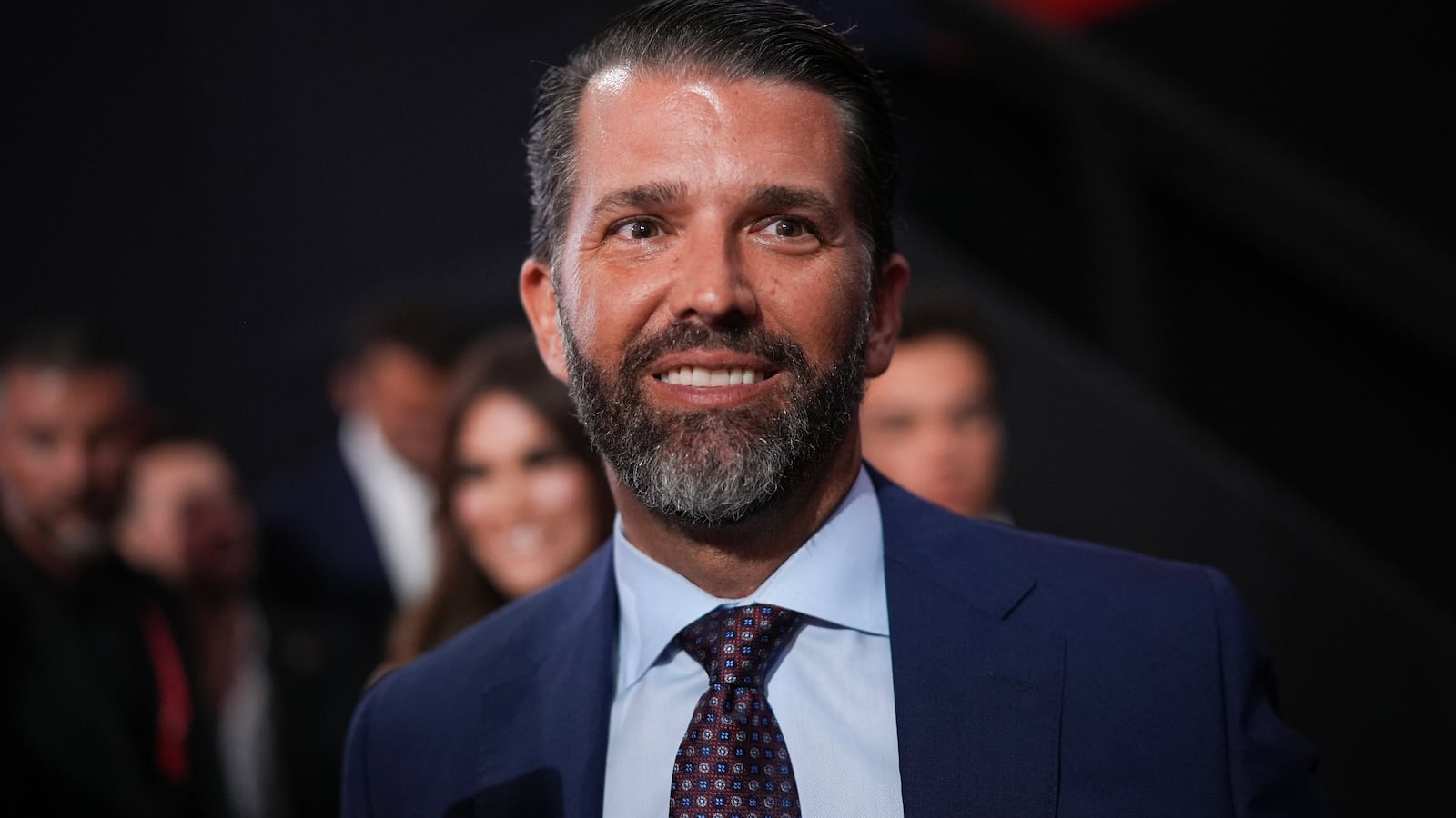 Donald Trump Jr., son of U.S. President Donald Trump attends the first day of the Republican National Convention at the Fiserv Forum on July 15, 2024 in Milwaukee, Wisconsin.