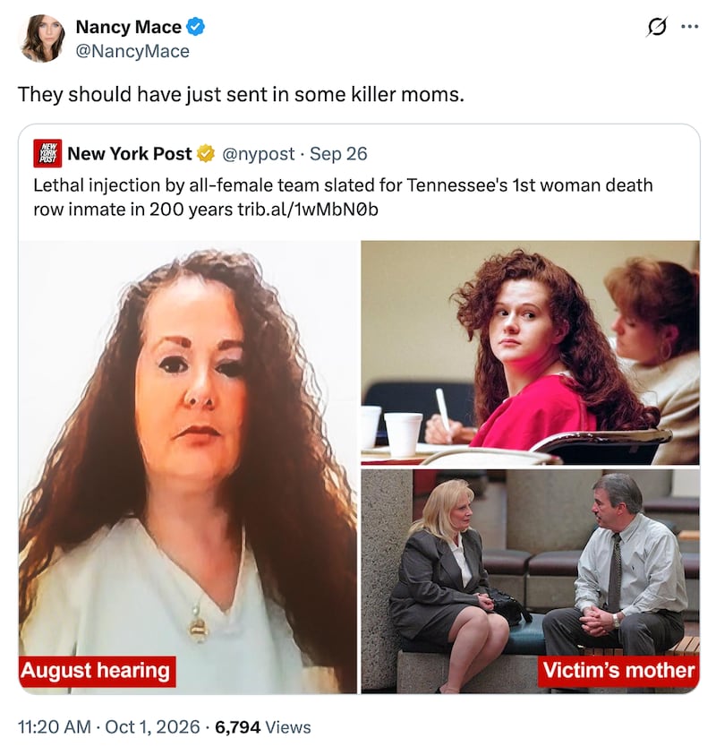 Mace’s second post in the wake of the botched execution.