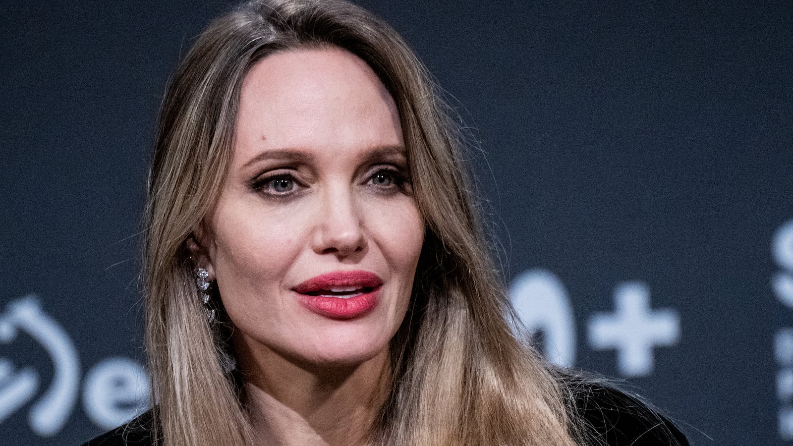 SAN SEBASTIAN, SPAIN - SEPTEMBER 21: Angelina Jolie speaks during the press conference of the film "Couture" during the 73rd San Sebastian International Film Festival on September 21, 2025 in San Sebastian, Spain. (Photo by Juan Naharro Gimenez/WireImage)