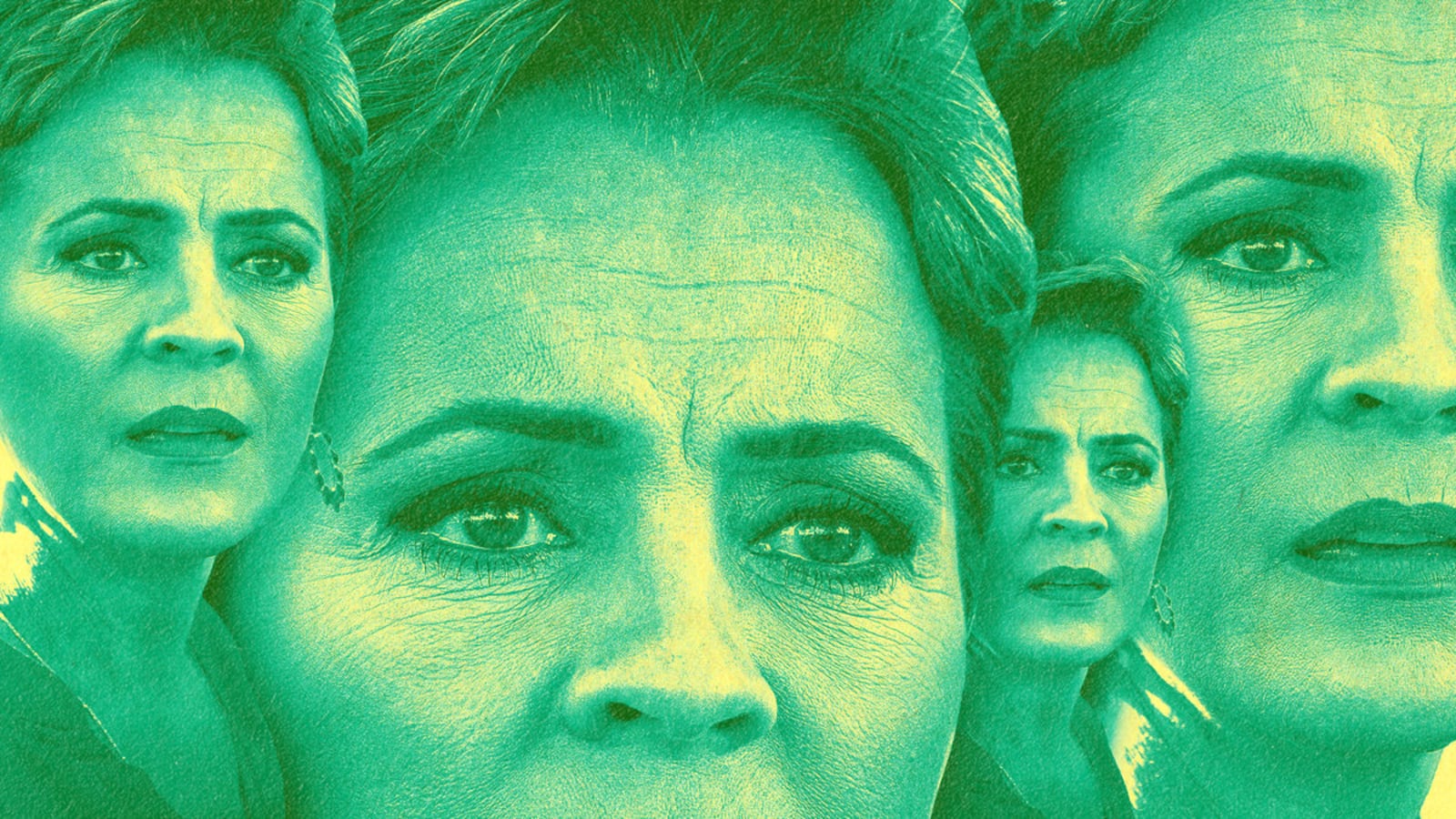 A photo illustration of Kari Lake