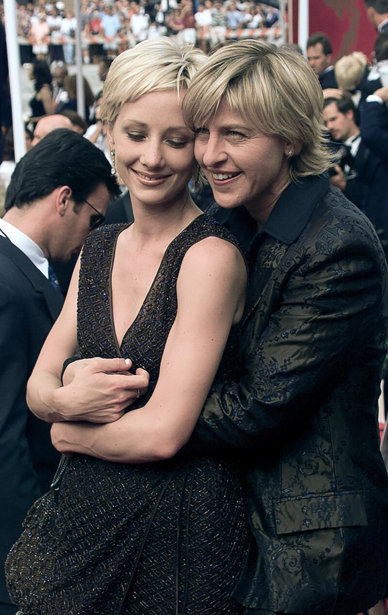 Ellen DeGeneres and Anne Heche arrive at the 49th Annual Emmy Awards, September 14, 1997